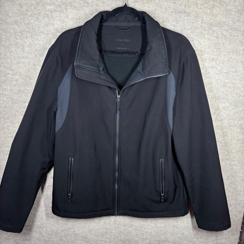 Calvin Klein Soft Shell Jacket Black Water Resistant Breathable Men's‎ Size S